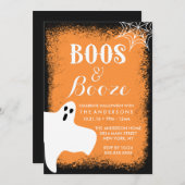 Invitation Boos et Booze Halloween Party (Devant / Derrière)