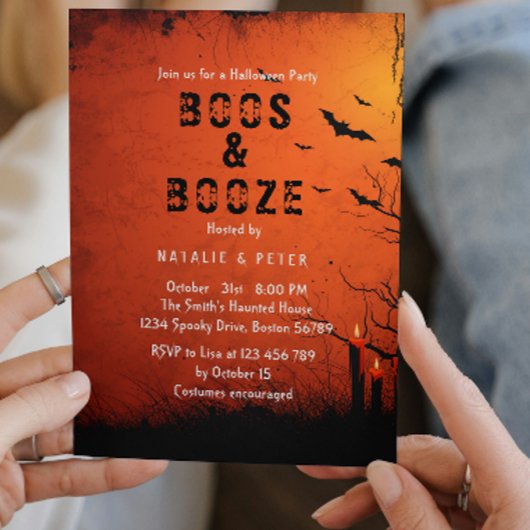 Invitation Boos Et Booze I Bougies