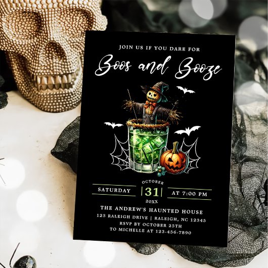 Invitation Boos Et Booze Parti D'Halloween
