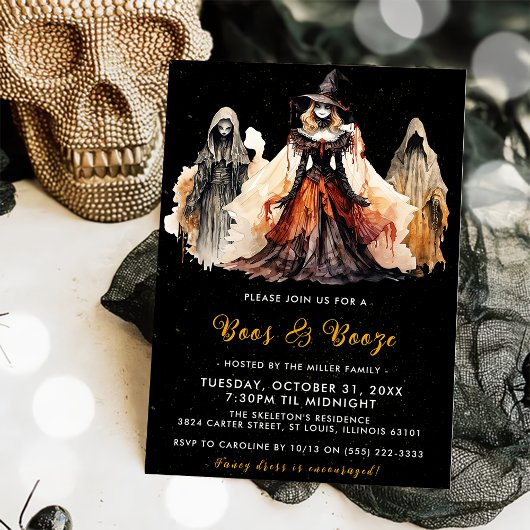 Invitation Boos Et Booze Parti D'Halloween
