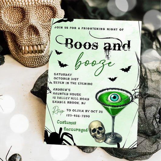 Invitation Boos Et Booze Parti D'Halloween