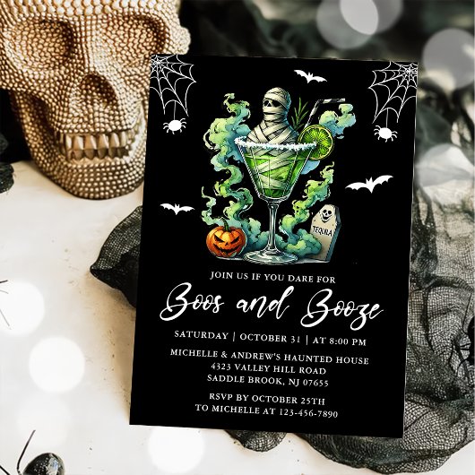 Invitation Boos Et Booze Parti D'Halloween