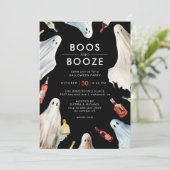 Invitation Boos et Booze | Soirée d'Halloween moderne foncé p (Debout devant)
