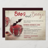 Invitation Boos et Booze Vintage Halloween Costume Party (Devant / Derrière)