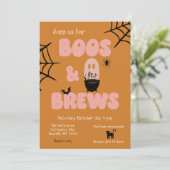 Invitation Boos et brasse de mignons Halloween orange (Debout devant)