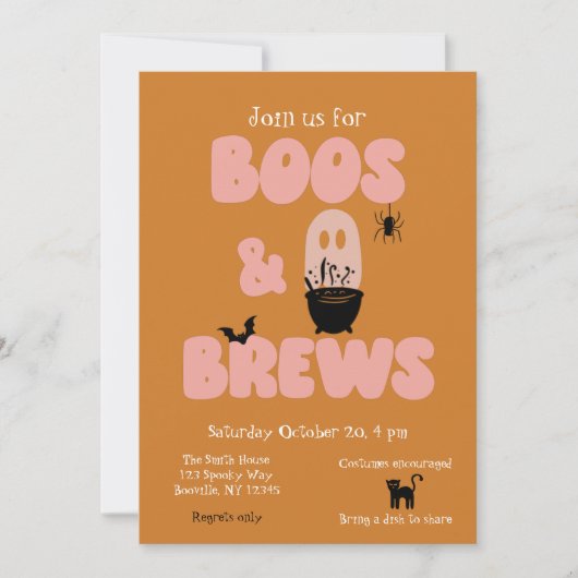Invitation Boos et brasse une belle Halloween (Devant)