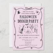 Invitation Boos et vaches roses Whimsical Soirée d'Halloween (Devant)
