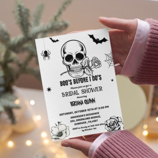 Invitation Boos Halloween moderne avant la Fête des mariées I