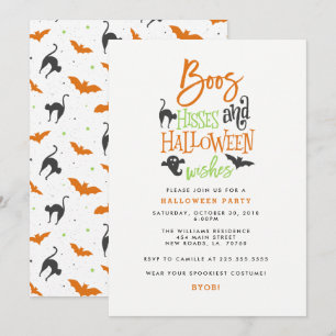 Invitation Boos Hisses and Halloween Wishes