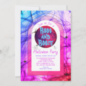 Invitation Boos roses et Booze Éffrayant d'Halloween pour adu (Devant)