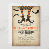 Invitation Boos Whimsical et Booze Halloween Party (Devant)