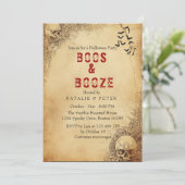 Invitation Boose And Booze I Skull Halloween Party (Debout devant)