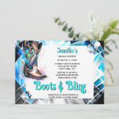 Invitation Boot bling | mythique cowgirl botte brillance diam (Debout devant)