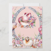 Invitation Boot et bulle Fête des mariées rose cowgirl côtièr (Dos)