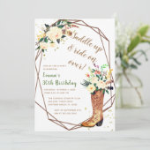 Invitation Boot florale Boho moderne fête d'anniversaire (Debout devant)