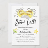 Invitation Bootie Call Whimsical Jaune Baby shower (Devant)