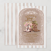 Invitation Boots and Bling Cowboy Cowgirl Couples Shower  (Devant / Derrière)
