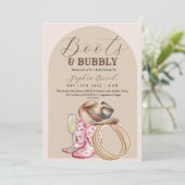 Invitation  Boots and Bubbly Brown Western Bridal Shower (Debout devant)