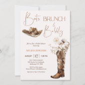 Invitation Boots beige Boho Brunch Fête des mariées Bubbly (Devant)