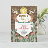 Invitation Boots & Bling Cowgirl Thing Cactus 30e anniversair (Debout devant)