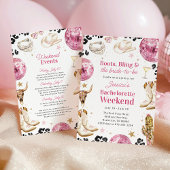 Invitation Boots & Bling Pink Bachelorette Weekend Itinerary