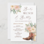 Invitation Boots Boho Blush Brunch Fête des mariées Bubbly (Devant)