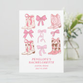 Invitation Boots & Bows Rose Girl Bachelorette Party (Debout devant)