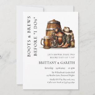 Invitation Boots & Brewery avant de faire Wedding shower bras