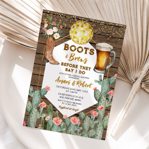Invitation Boots & Brews Western Country Beer Fête des mariée