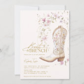 Invitation Boots & Brunch Fête des mariées Fleurs florales ro (Devant)