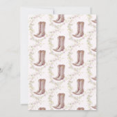 Invitation Boots & Brunch Fleur sauvage rose Fête des mariées (Dos)