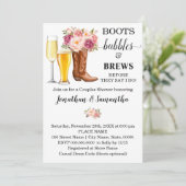 Invitation Boots Bubbles and Brews douche fleurs roses