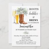 Invitation Boots Bubbles et brasse fête d'anniversaire (Devant)