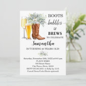 Invitation Boots Bubbles et brasse fête d'anniversaire (Debout devant)