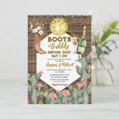 Invitation Boots & Bubbly Champagne Fête des mariées de l'Oue (Debout devant)