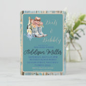 Invitation Boots & Bubbly Fête des mariées d'aquarelle (Debout devant)