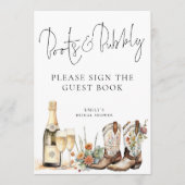 Invitation Boots Bubbly Fête des mariées de livre d'invité Ca (Devant)