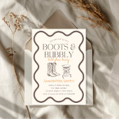 Invitation Boots & Bubbly Fête des mariées main illustrée