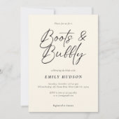 Invitation Boots & Bubbly Fête des mariées occidentale (Devant)