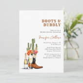 Invitation Boots & Bubbly Fête des mariées occidentale (Debout devant)