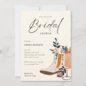 Invitation Boots & Bubbly Fête des mariées occidentale (Devant)
