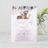 Invitation Boots Bubbly Rustic Country Fête des mariées occid (Debout devant)