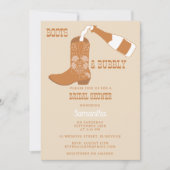 Invitation Boots Bubbly Rustic Western Country Fête des marié (Devant)