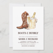 Invitation Boots & Bubbly Rustic Western Couples Douche (Devant)