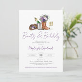 Invitation Boots & Bubbly Rustic Western Fête des mariées (Debout devant)