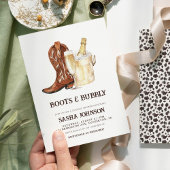 Invitation Boots & Bubbly Rustic Western Fête des mariées