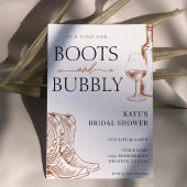 Invitation Boots & Bubbly Tan Fête des mariées Brown