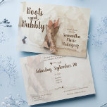 Invitation Boots & Bubbly Texas Bride à Boots Bridal Shower<br><div class="desc">Au Texas, nous avons des bateaux de plaisance sans savoir comment faire d'occasion - et il y a de la bride ! This design objets a watercolor image of a bride in her cowboy boots. Parfait pour un jour de fête. Donc appropriate for a rustic, country, western or cowboy wedding...</div>