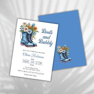 Invitation Boots & Bubbly Western Cowgirl Fête des mariées bl