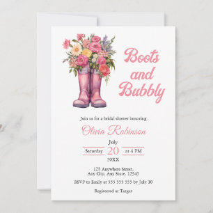 Invitation Boots & Bubbly Western Cowgirl Fête des mariées ro